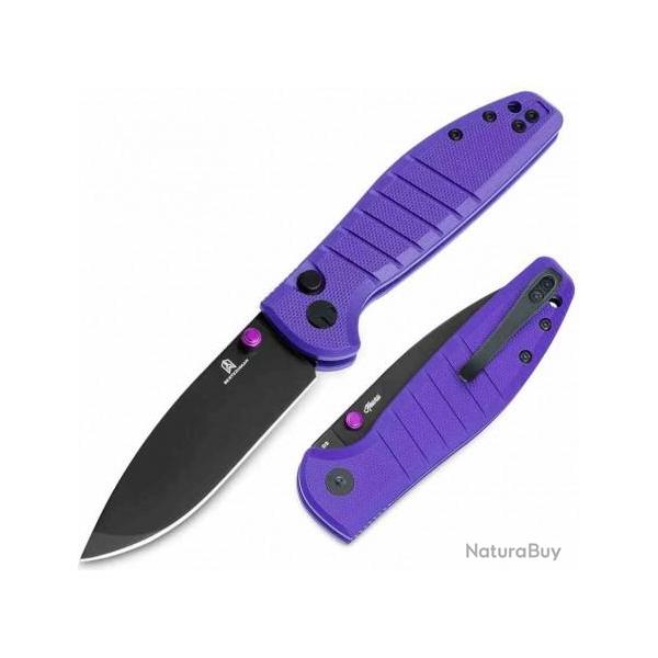 Couteau Bestechman Goodboy Violet G10 Handle Lame Acier Acier D2 PVD Linerlock BTKMK10G