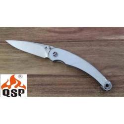 Couteau QSP Dolphin Pearl Lame Acier 14C28N IKBS Liner Lock Clip QS161C