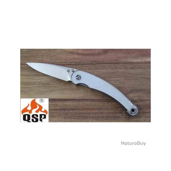 Couteau QSP Dolphin Pearl Lame Acier 14C28N IKBS Liner Lock Clip QS161C