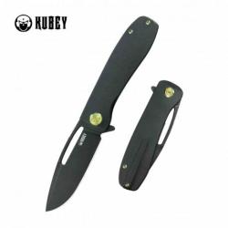 Couteau Kubey Supercell Black Manche Titane Lame Blackwash 14C28N IKBS Linerlock Clip KUB353D