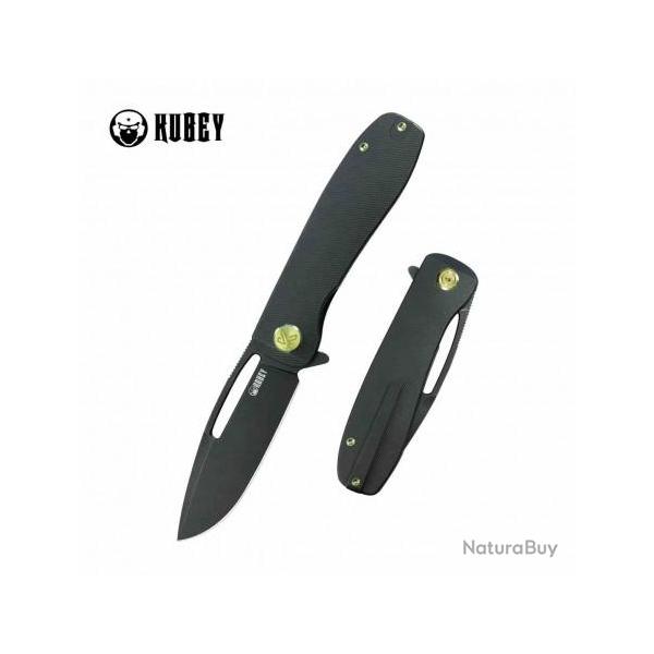 Couteau Kubey Supercell Black Manche Titane Lame Blackwash 14C28N IKBS Linerlock Clip KUB353D