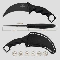 Couteau Karambit Takumitak Midnight Lame Acier 3Cr13 Manche & Etui FRN TKF307