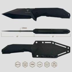 Couteau Takumitak Terminal Lame Tanto Acier 3Cr13 Manche & Etui FRN TKF320