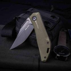 Couteau Real Steel Ventus Od Green Manche G10 Lame Acier D2 Black Slip Joint Clip RS7051BG