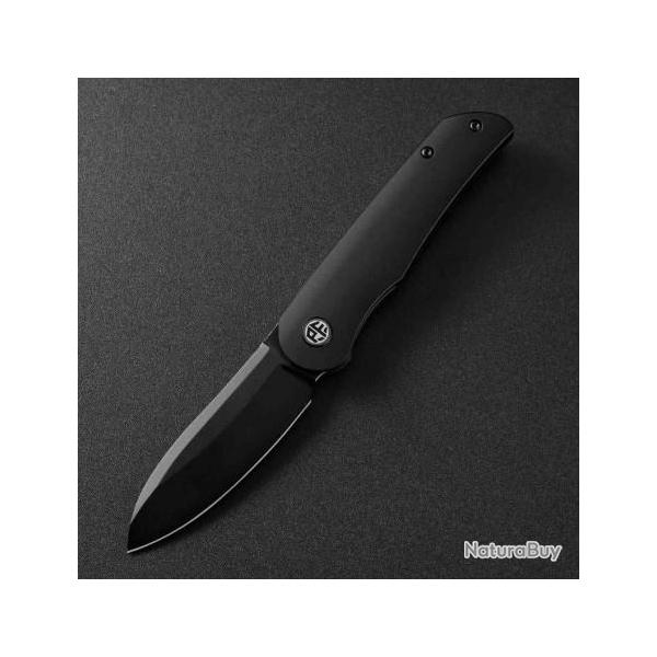 Couteau Petrified Fish El Camino Black Manche Aluminium Lame Acier N690 BLK IKBS Liner PFKE16DADW