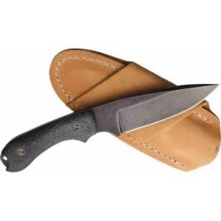 Couteau Bradford Guardian 3.2 3D Black Manche Micarta Lame Acier AEB-L Etui Cuir Made BRAD32FE101NA