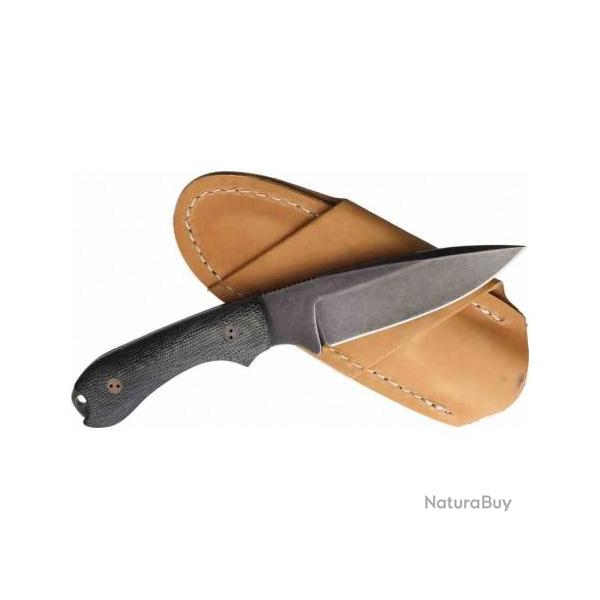 Couteau Bradford Guardian 3.2 3D Black Manche Micarta Lame Acier AEB-L Etui Cuir Made BRAD32FE101NA