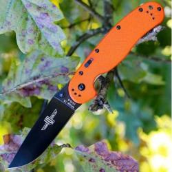 Couteau Ontario RAT IA Orange A/O Manche G10 Lame Acier AUS-8 Linerlock Clip ON8871OR