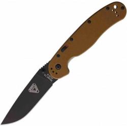 Couteau Ontario RAT IA Tan A/O Manche G10 Lame Acier AUS-8 Linerlock Clip ON8871TN