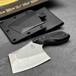 Couteau Gerber Tri-Tip Mini Cleaver Lame Acier 7Cr17MoV Manche Aluminium Black Etui Plastique G3725