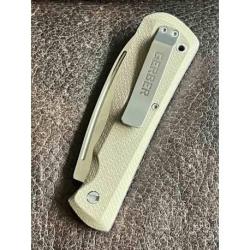Couteau Gerber Mansfield Swayback Natural Lame Acier D2 Drop Point Manche Micarta Slip Joint G1907