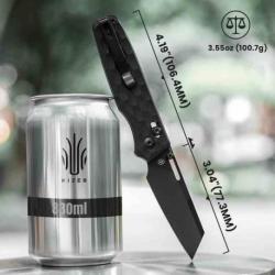 Couteau Kizer Task Black Manche G10 Lame Acier 154CM Black Clutch Lock Clip KIV3641C2