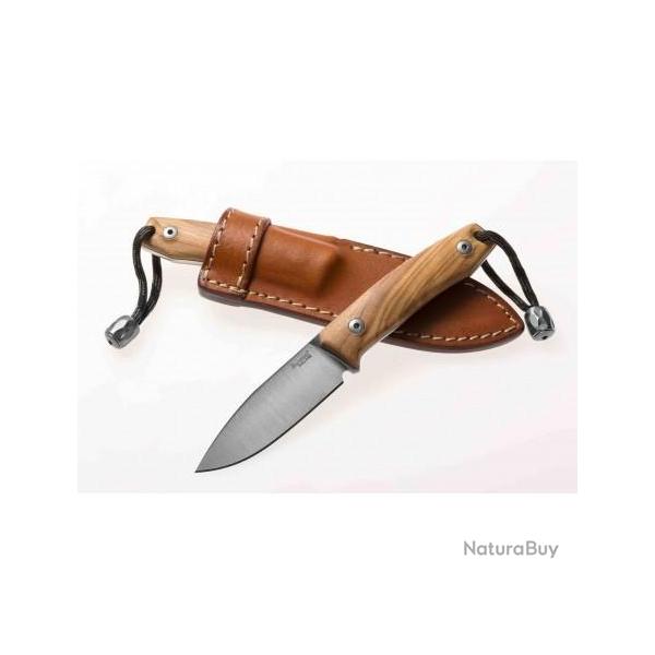 Couteau LionSteel M1 UL Olive Lame Acier M390 Drop Point Etui Cuir Made Italy LSTM1UL