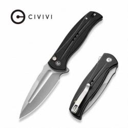 Couteau CIVIVI Incindie Black Manche G10 Lame Acier 14C28N SW IKBS Button Lock Clip CIVC230533
