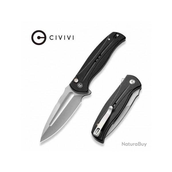 Couteau CIVIVI Incindie Black Manche G10 Lame Acier 14C28N SW IKBS Button Lock Clip CIVC230533