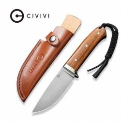 Couteau CIVIVI Cloud Peak Wood Manche Guibourtia Lame Drop Point Satin Acier Nitro-V CIVC230443