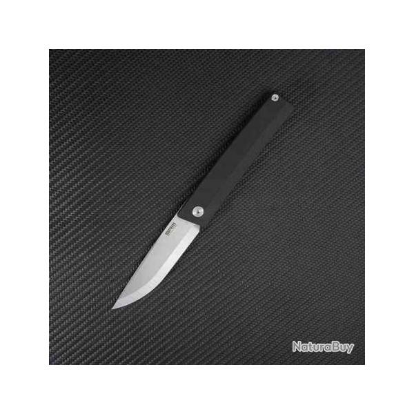 Couteau SRM Knives 401L-GB Black Manche G10 Lame Acier 10Cr15CoMov IKBS Linerlock Clip SRM401LGB