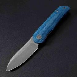 Couteau Petrified Fish El Camino Blue Manche Micarta Lame Acier N690 SW IKBS Liner Lock PFKE16BMGAW