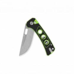 Couteau QSP Unicorn Black Neon Manche G10 Lame Acier 14C28N IKBS Button Lock Clip QS156C1