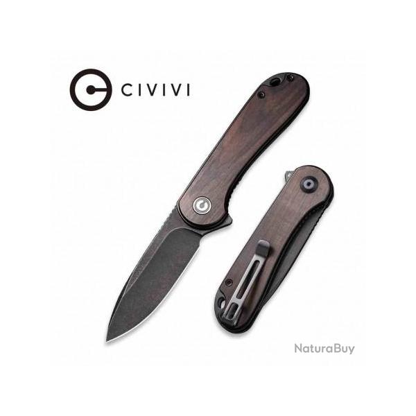 Couteau CIVIVI Elementum Ebony Manche Bois Lame Acier D2 Blk IKBS Linerlock CLip CIVC907W