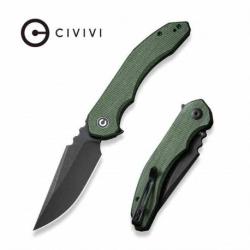 Couteau CIVIVI Bluetick Green Manche Micarta Lame Drop Point Acier 14C28N Blk IKBS CIVC230503