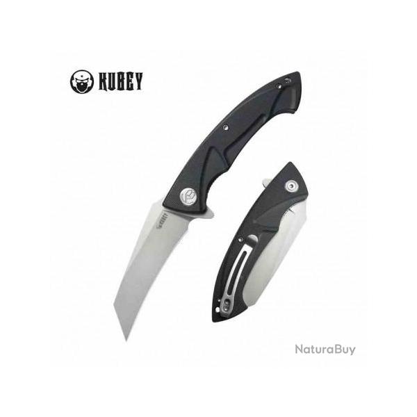 Couteau Kubey Anteater Nest Black Manche G10 Lame Acier Sandblast 14C28N IKBS Linerlock Clip KUB212I