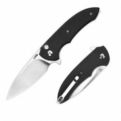 Couteau CJRB Space Cowboy Black Lame Acier AR-RPM9 Satin Manche G10 Button Lock IKBS Clip J1930BK