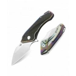 Couteau Bestech Goblin Lame Acier S35VN Manche Titane Spectrum & Fibre Carbone Framelock BTKT1711D