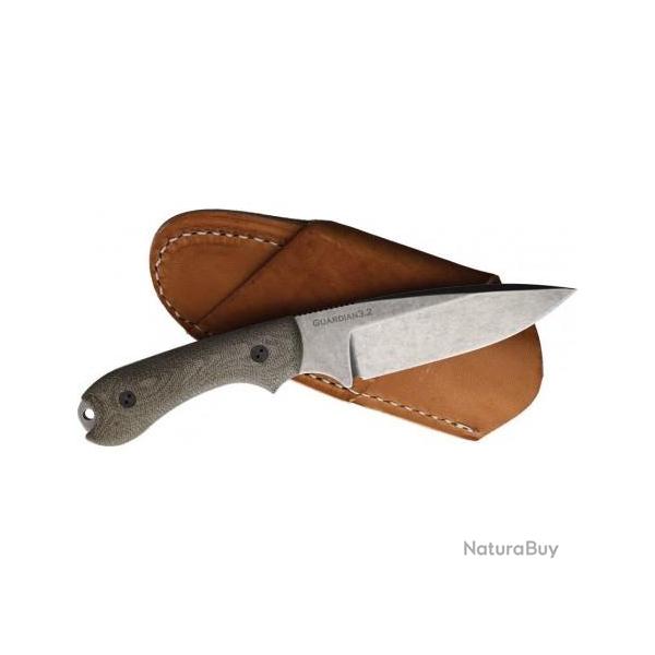 Couteau Bradford Guardian 3.2 3D OD Green Manche Micarta Lame Acier AEB-L Etui Cuir BRAD32FE102A