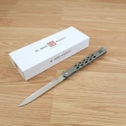 Couteau Al Mar Quicksteel Ultralight Lame Acier D2 Satin Talon Manche Acier Framelock Clip AMK4052