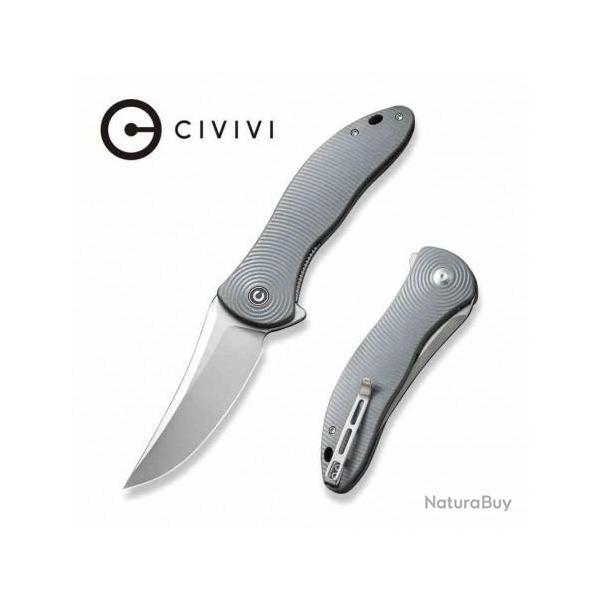 Couteau CIVIVI Synergy 4 Satin Lame Acier Nitro-V Trailing Point Manche G10 IKBS Clip CIVC21018A2