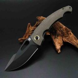 Couteau Artisan Xcellerator OD Green Lame Acier AR-RPM9 Black Manche Micarta IKBS Clip ATZ1860PBODG