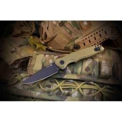 Couteau Spartan Blades POROS OD Green Lame Acier 154CM Drop Point Manche G10 LinerLock SBSFBL11GR