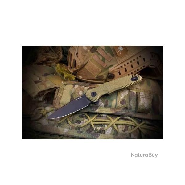 Couteau Spartan Blades POROS OD Green Lame Acier 154CM Drop Point Manche G10 LinerLock SBSFBL11GR