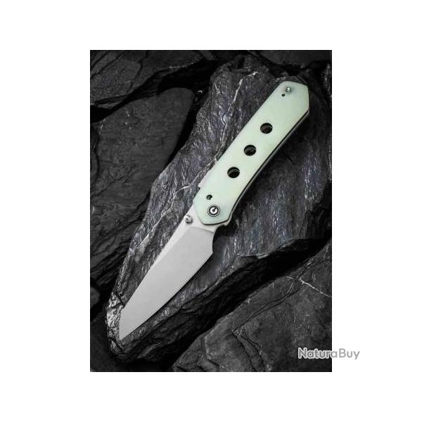 Couteau CIVIVI Vision FG Jade Lame Nitro-V Satin Reverse Tanto Manche G10 IKBS Superlock CIVC220362
