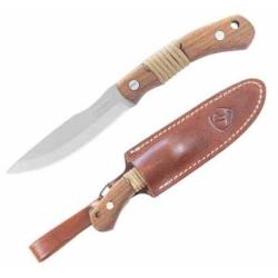 Couteau Condor Mountaineer Trail Hunter Lame Acier 440C Manche Noyer Etui Cuir El CTK1204264C