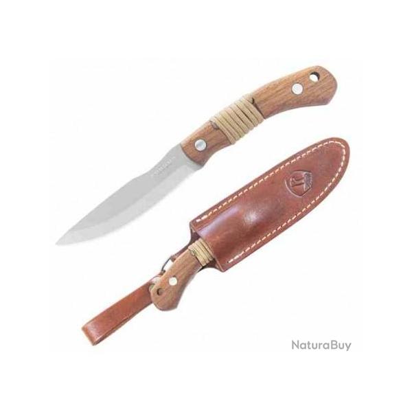Couteau Condor Mountaineer Trail Hunter Lame Acier 440C Manche Noyer Etui Cuir El CTK1204264C