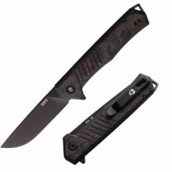 Couteau Tekto Knives F1 Alpha CF/Blue Lame Acier D2 Black Manche Fibre Carbone Clip USA TKTF1CBKBK1