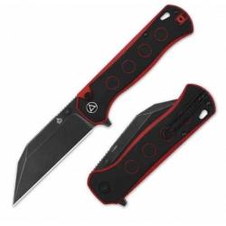 Couteau QSP Swordfish Black/Red Lame Wharncliffe Black Acier 14C28N Manche G10 IKBS Button QS149A2