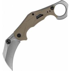 Couteau Kershaw Outlier Tan Karambit A/O Lame Acier 8Cr13MoV SW Manche GFN Linerlock KS2064TANSW