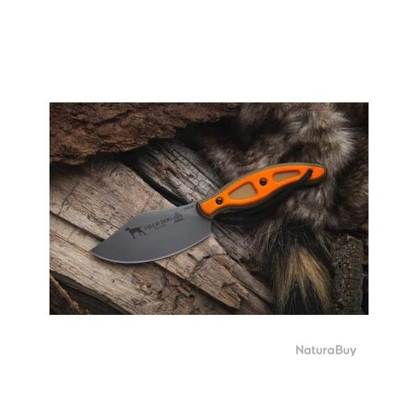 Couteau Tops Field Dog Lame Acier 154CM Manche G10 Etui Cuir Made In USA TPFDOG01
