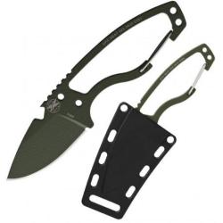 Couteau DPx Gear HEAT Hiker Green Lame Acier Carbone 1095 Manche Mousqueton Etui Kydex USA DPXHTX025