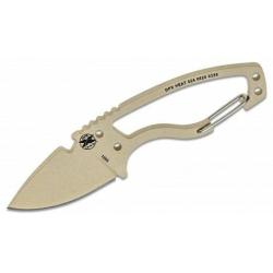 Couteau DPx Gear HEAT Hiker Desert Tan Lame Acier Carbone 1095 Manche Mousqueton Etui DPXHTX024