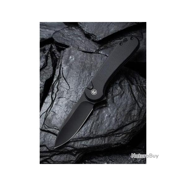 Couteau CIVIVI Elementum II Button Lock Black Lame Acier Nitro-V Black Manche G10 IKBS CIVC18062P1