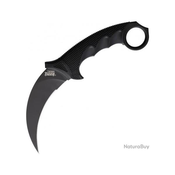 Couteau Cold Steel Tiger Karambit Black Lame Acier AUS-8 Black Manche Griv-Ex Etui CS49KSTBKBK