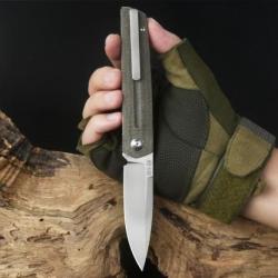 Couteau ArtisanCutlery Sirius Green Manche Micarta Lame Acier S35VN IKBS Linerlock Clip ATZ1849PODG