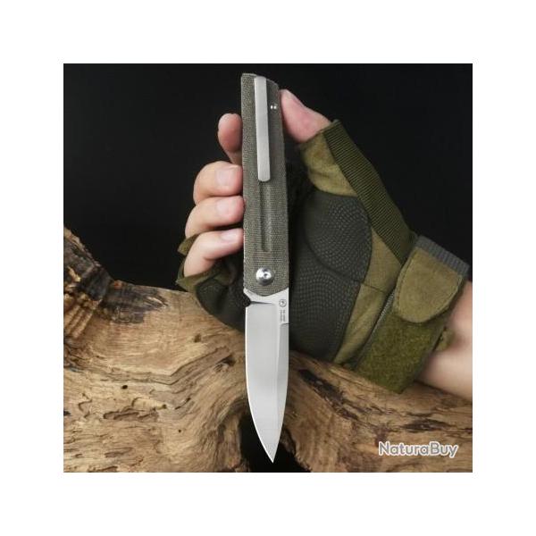 Couteau ArtisanCutlery Sirius Green Manche Micarta Lame Acier S35VN IKBS Linerlock Clip ATZ1849PODG