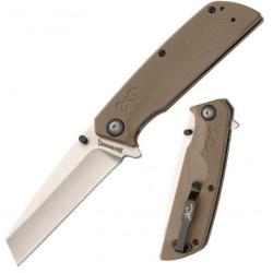 Couteau Browning Plateau A/O Lame Acier D2 Manche Tan G10 Linerlock Clip BR0469