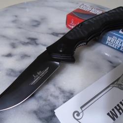 Couteau Hibben Whirlwind Black Lame Acier 7Cr17 Manche G10/6061 IKBS Linerlock Clip GH5114