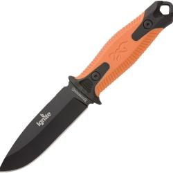 Couteau Fixe Browning Ignite 2 Lame Acier 7Cr17MoV Manche Polym&egrave;re Orange/Noir &Eacute;tui Polym&egrave;re BR0334